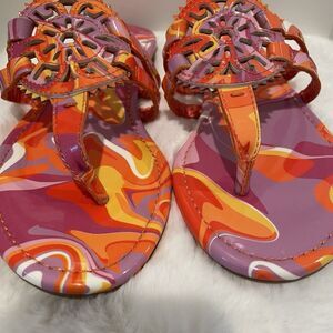 Women Shoes Sandals Size 6 1/2 Circus NY Sam Edelman OrangeMedallion Tie Dye NEW
